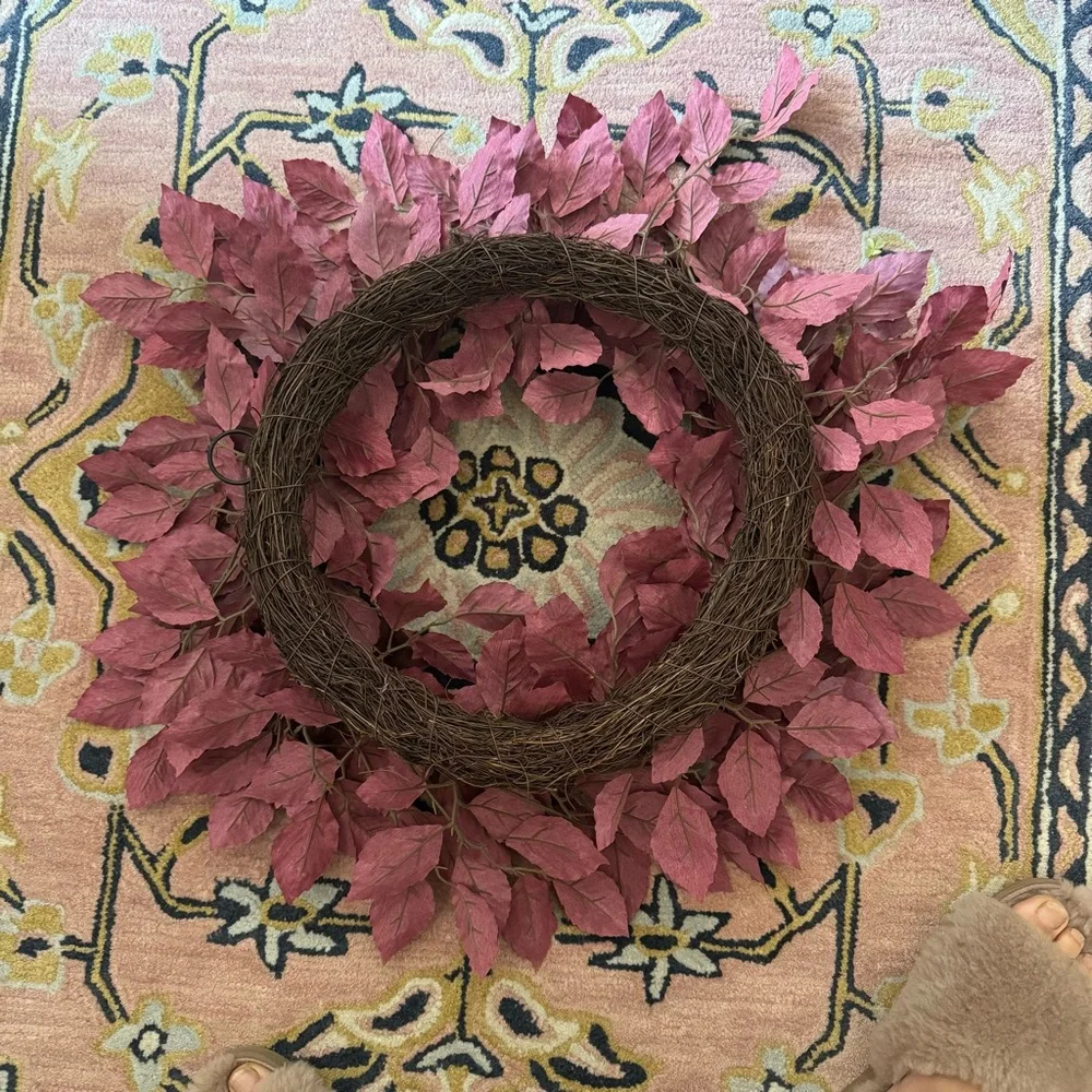 Artificial Leaf Wreath Burgundy - Studio McGee